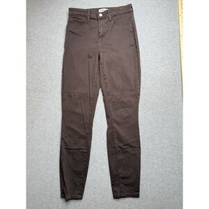 L'Agence Jeans Size 26 Dark Brown‎ Coated Maigre Skinny High Rise